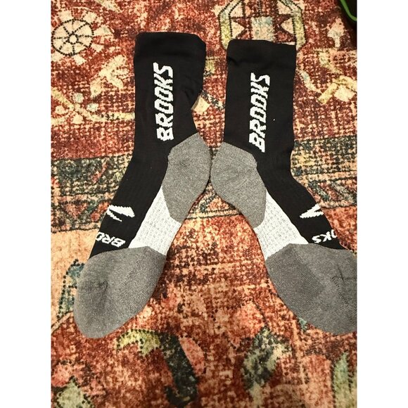 Brooks Ghost Crew Socks | Performance Running Cushioned Socks with Arch Support - Picture 1 of 4